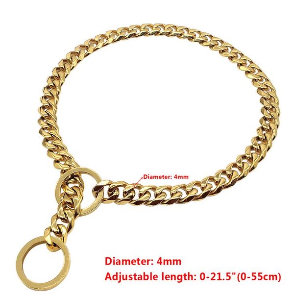 

4mm metal pet dog chain collar stainless steel training choke slip collars leash for medium large dogs pitbull pug bull sqcnkh