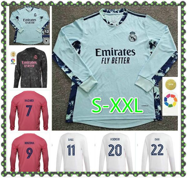 

длинные рукава реал мадрид джетки 20 21 футбол джерси опасность sergio ramos benzema camiseta футбольная рубашка униформа мужчины, Black;yellow