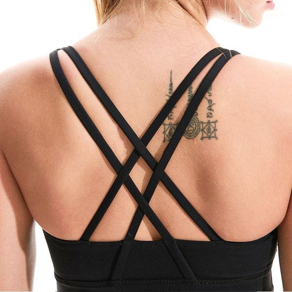 

gym clothing yoga vest women high-strength shockproof fitness running no rims sports underwear female bra1, White;black