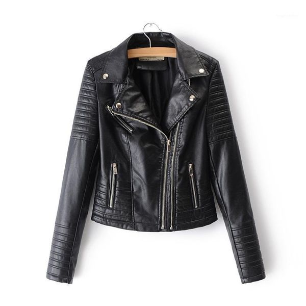 

new 2020 motorcycle pu leather coats and jackets women winter and autumn fashion coat zipper bomber jacket1, Black;brown