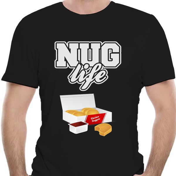 

мужчины т рубашки с коротким рукавом nug life shirt - chicken nuggets tshirt (1) горячие женщины тенниска тройник вершины 0612e спорта с кап