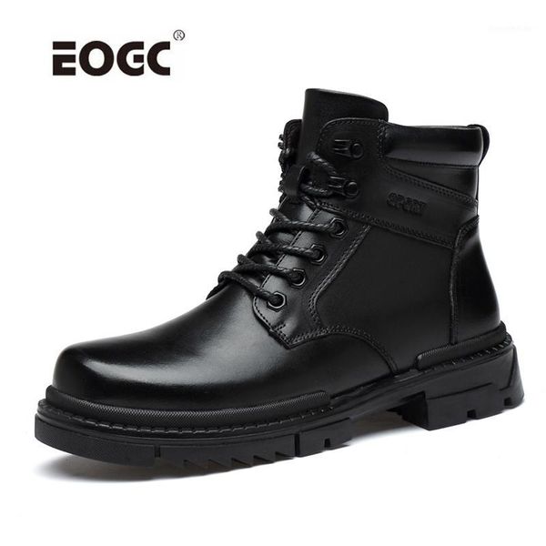 

boots plus size super warm winter men waterproof rubber sole snow retro autumn shoes1, Black