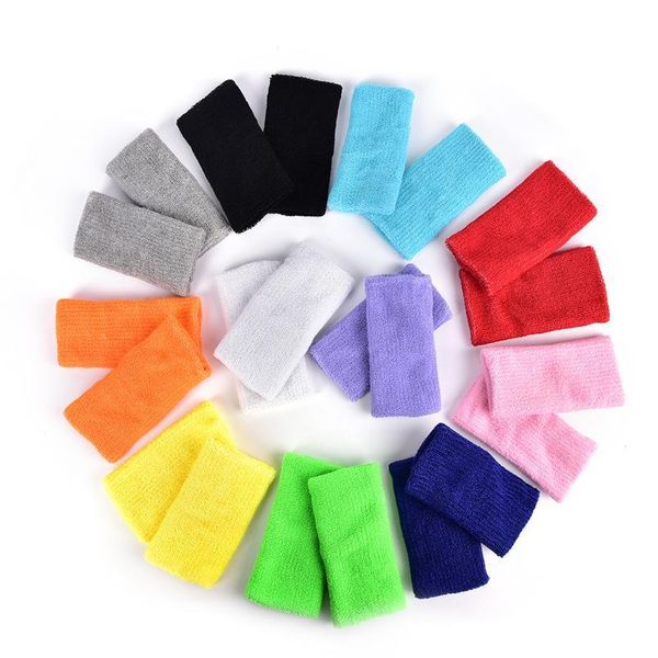 

sport safety 2pcs 11 colors wrist support sport wristband sweat running fitness bracer tennis badminton basketba jllqih, Black;red