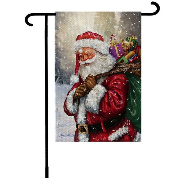 

american garden double-sided merry happy festival household hanging flag decoration christmas courtyard banner