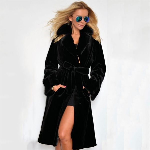

faux fur coat women black plus size thick long jackets 2020 new autumn winter fashion loose slim warmth clothing feminina cx1015