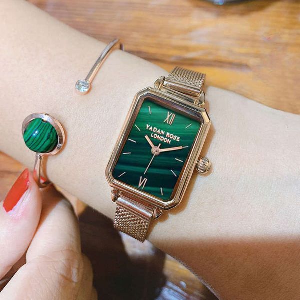 

live square table broadcast small special green watch ins fashion leisure small square watch women watch small dial, Slivery;brown