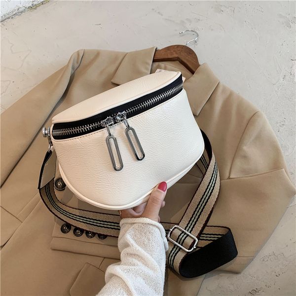 

bags for women 2020 casual crossbody bag soft leather zipper chest pack women large capacity shoulder bag lady travel purse c1023