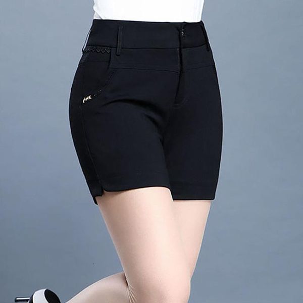 

2020 money elastic slim women's shorts denim straight wear casual suit black shorts for women short in summer, White;black