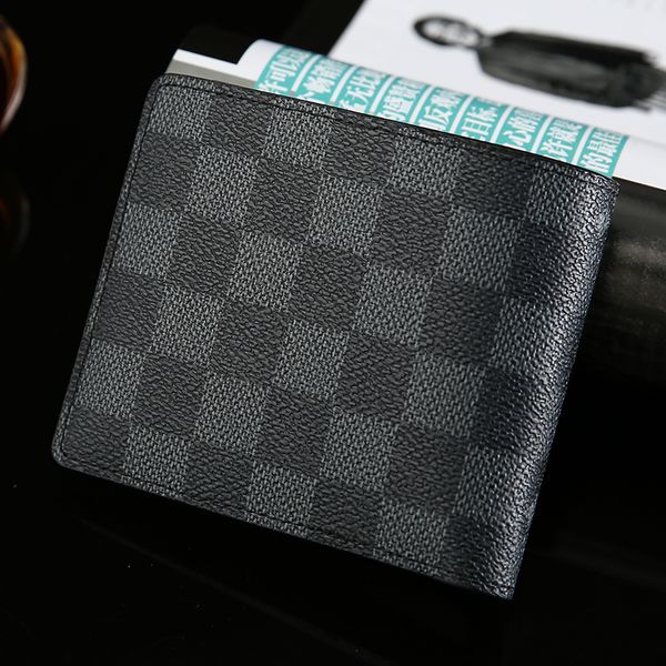 

high-end custom wallet european and american luxury business wallet leather mens and womens horizontal folding card bag presbyopic wallet, Red;black