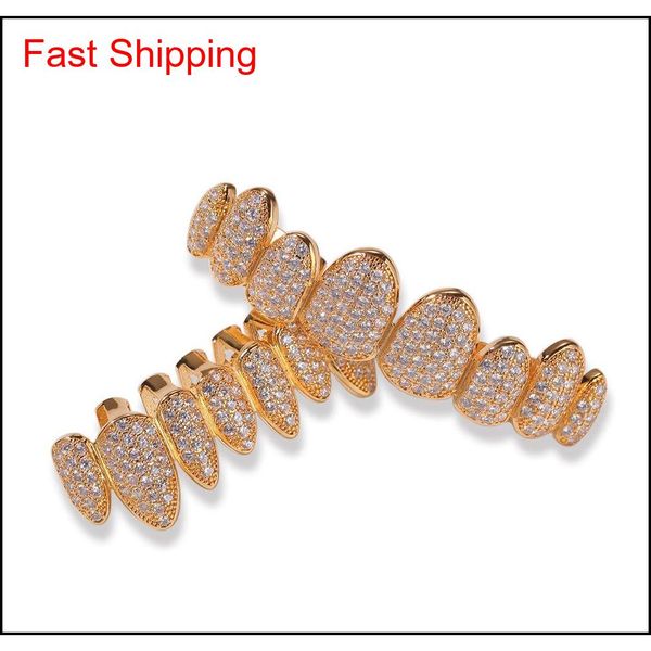 

fashion hip hop/punk teeth grillz set gold silver irregular 8-tooth canines with zircon teeth grillz wom qylvyq nana_shop