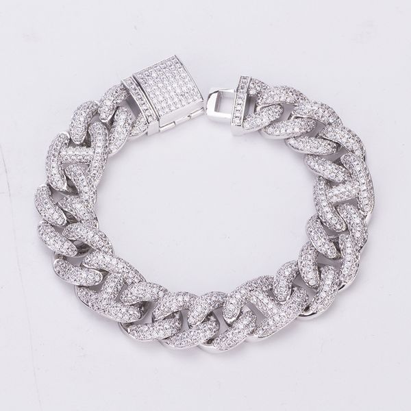 

2020 american new micro zircon cuban bracelet necklace simple men women high end hip hop jewelry cz bracelet bangle jewelry, Golden;silver