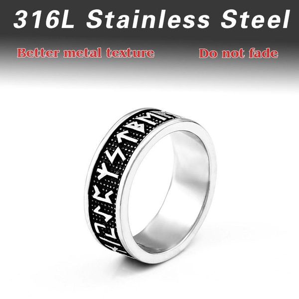 

cluster rings beier 316l stainless steel nose viking amulet rune words odin 's symbol for men scandinavian wholesale ring jewelry br8-5, Golden;silver