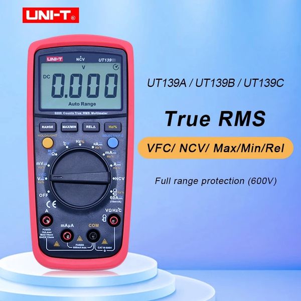 Uni-T Digital Multimeter UT139A UT139B UT139C UT139SE UT139S TRUE RMS METER HEARHELD TESCER 6000 CONTSTER TEMPTERTER МЕСТЕРЫ