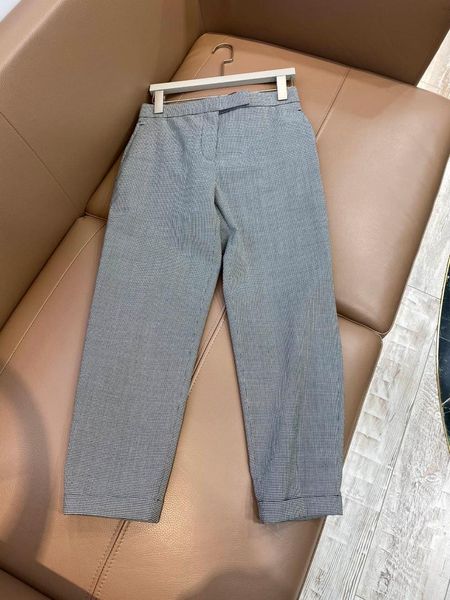 

2021 new ladies fashion loose check suit trousers 1207, Black;white