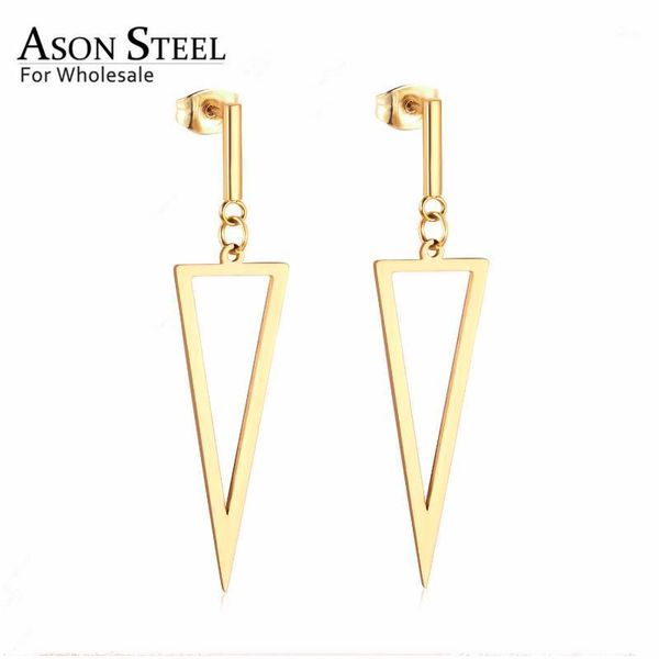 

asonsteel gold triangle drop earrings christmas jewerlry 316l stainless steel gemetry earrings dress accessories1, Silver