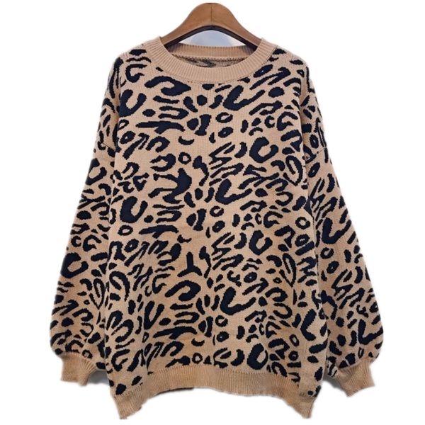 

2021 new 's copy leopard sweatshirt of women pullovers the long neck looses autumn warm runway designer sweater grg6, White;black