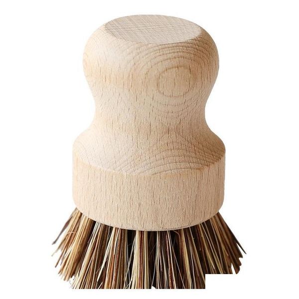 

palm pot wash brush wooden round mini dish brush natural scrub brush durable scrubber short handle cleaning dis jllsfr xhhair