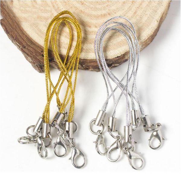 

50pcs/lot thread cord key holder diy bag key ring bags toys phone hanger lobster keyrings diy keyfob diy keychain acc jllmnw