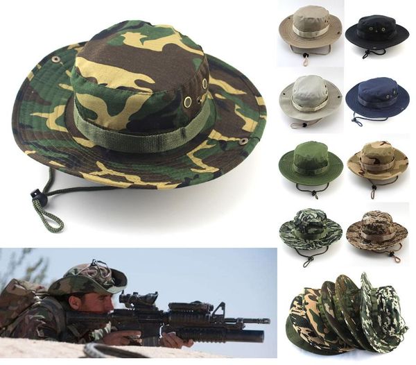

wide brim hats outdoor bush boonie caps jungle camo bucket fishing, Blue;gray