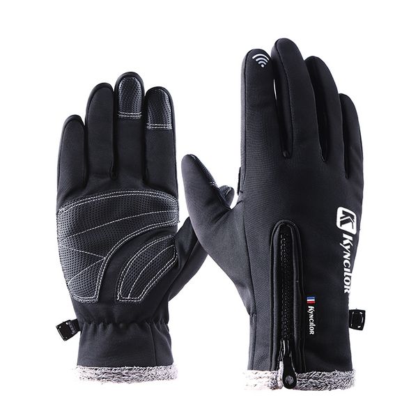 

для мужчин женщин в зимних плюшевых студентах теплого холодного доказательства едущих и вождение утолщенного экрана перчатки водонепроницаем, Blue;gray