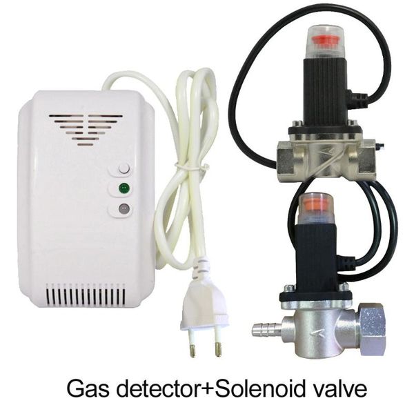 

smart home sensor 220vac kitchen ch4 natural gas leaking detector magnetic solenoid valve to cut off coal fire alarm for security