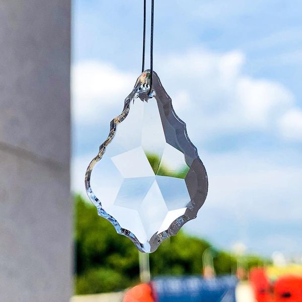 35 50 63 63 75mm Maple Leaf SunCatcher Crystal Prisms Clear Crystal Pingents for Chandelier Ilumina￧￣o pendurada Ornamento Decora￧￣o de casa H jlljoj