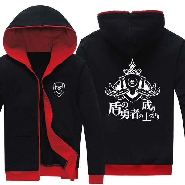 

2021 new arrival men coat rising shield hero hoodie clothing tate yuusha no nariagari casual jacket sweatshirt uvrx, Black