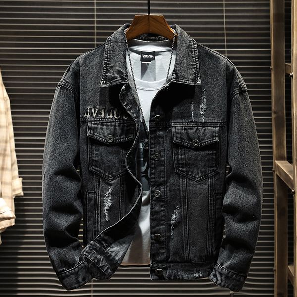 

chinese factory 2020 new style custom denim jean jacket chain for men