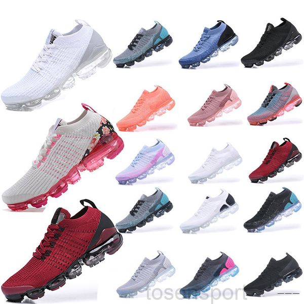 

new fly 2.0 knit 3.0 vapourmax casual shoes oreo red orbit animal pack cushion trainers for men women outdoor sports sneakers 6u-q, Black