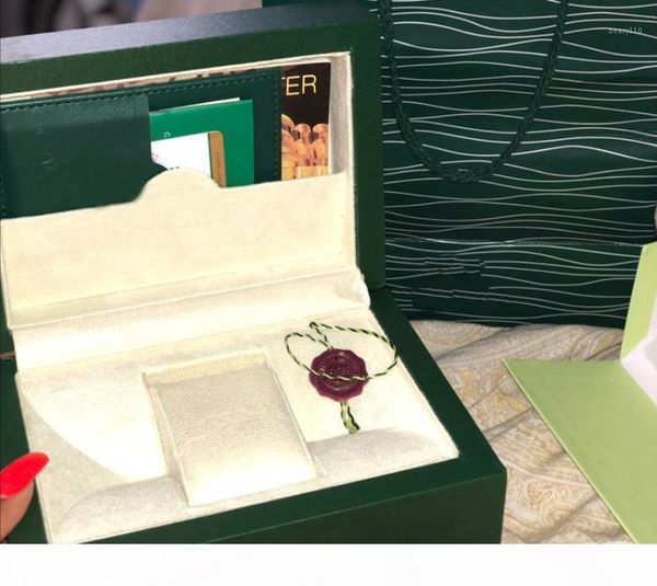 

brand women green watch box original with cards and papers certificates handbags box for 116610 116660 116710 watches1, Black;blue