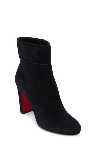 

20s luxurys designers red bottom black suede leather lady short boots moulamax winter ankle boot 85mm platform heels party wedding dress sho