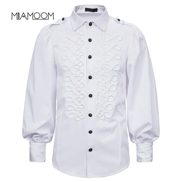 

miamoom long sleeve shirt men classic casual dress shirts men, White;black