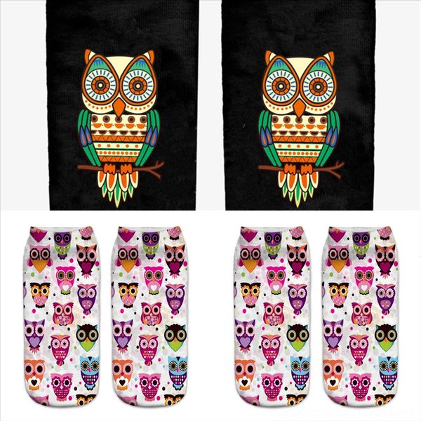 

e4ner autumn socks socks athletic i breathable owl sock solid cotton cream animal print sports, Black