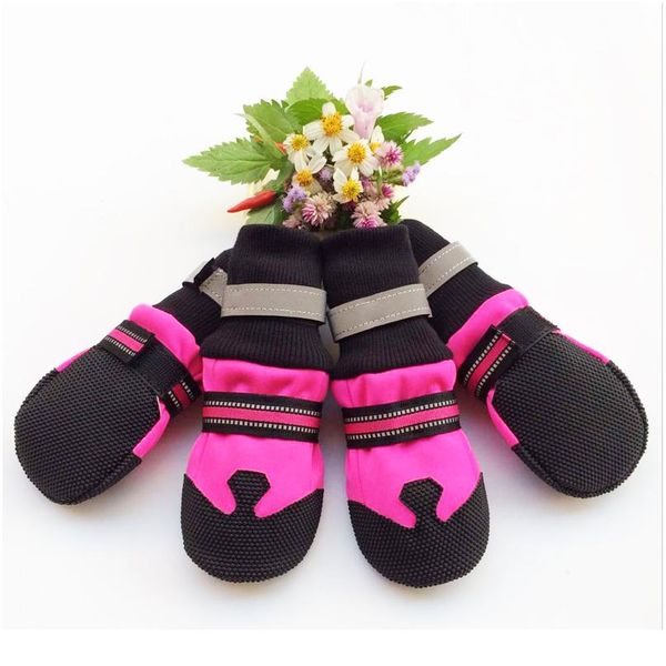 

pawfect 4pcs/lot waterproof winter pet dog shoes anti-slip snow pet boots paw protector warm reflective for medium la wmtgjb