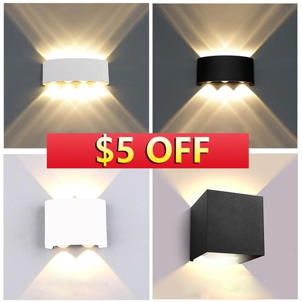 

wall lamp modern led indoor & outdoor lighting aluminium light ip65 waterproof 4/6/8/10w for home interior bedroom bedside