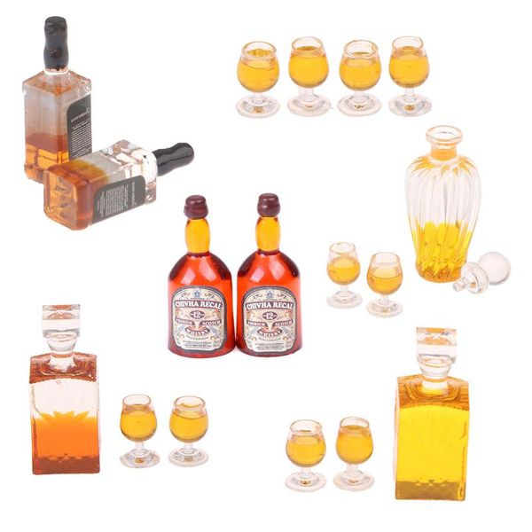 

1/12 миниатюрный виски бутылки вина бутылка для вина кукольный домик