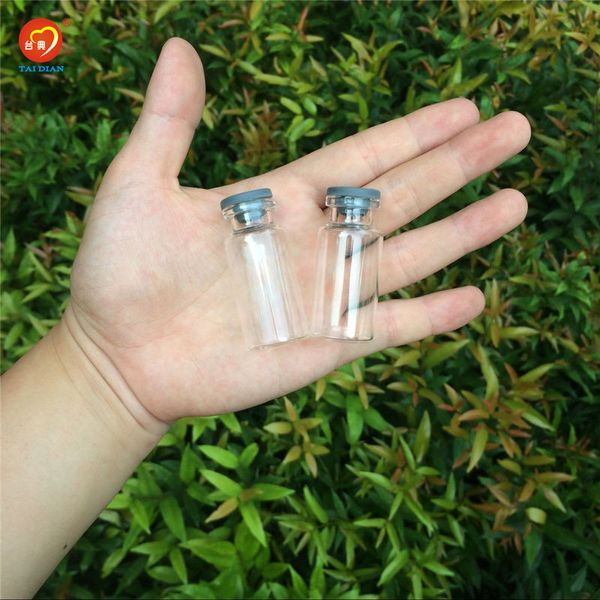 24 * 52 * 12,5 mm Bottiglie da 12 ml Fiale di vetro con tappo in gomma siliconica Mini vasetti per conservazione a tenuta di liquidi 100 pezzi