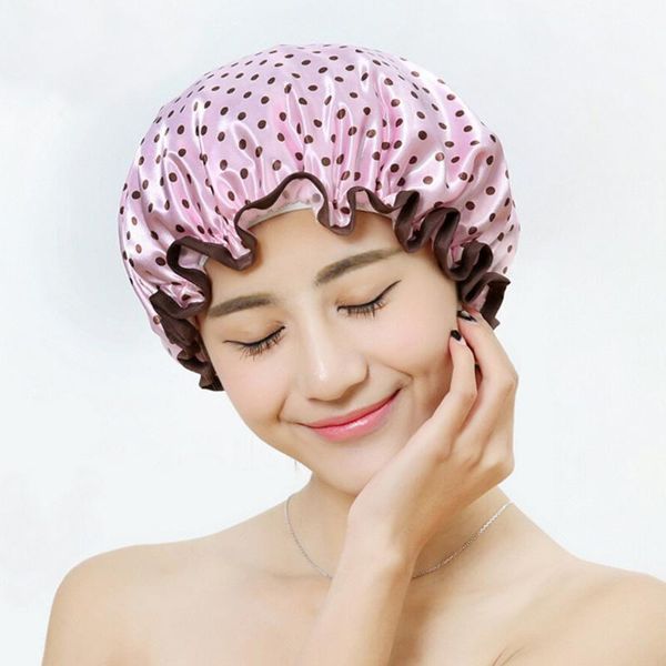 

shower cap bath hat peva waterproof double layer women supplies bathroom accessories shower hair cover h sqcccb