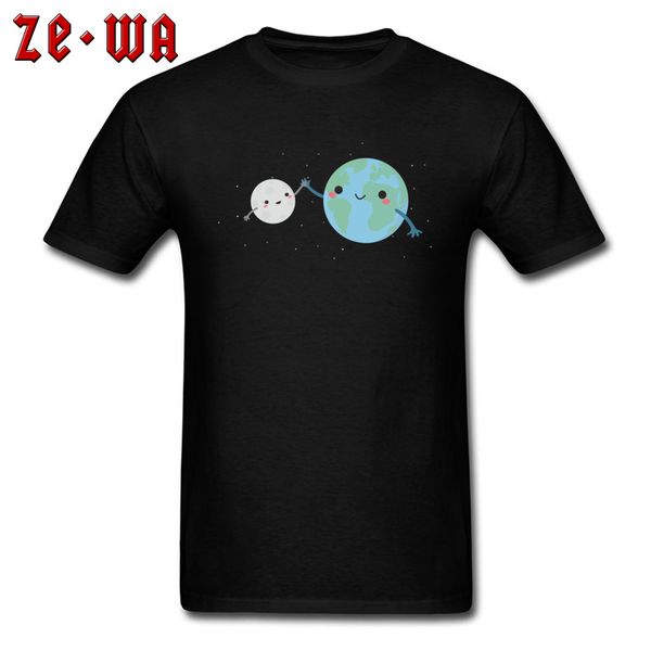 

мужская верхняя рубашка симпатичные tshirt earth moon dance party top футболки с коротким рукавом фитнес tight t shirt crewneck спорта с кап