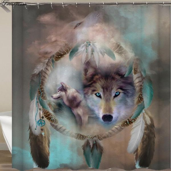 

shower curtains wolf bathroom curtain rideaux de douche 2021 waterproof