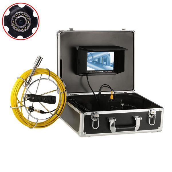 

20m 23mm waterproof camera head pipeline sewer inspection camera system industrial pipe with 12 leds