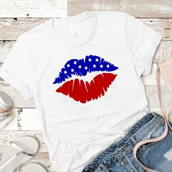 

women lady t shirt american flag cow printed tshirt ladies short sleeve tee shirt women female clothes graphic t-shirt, White