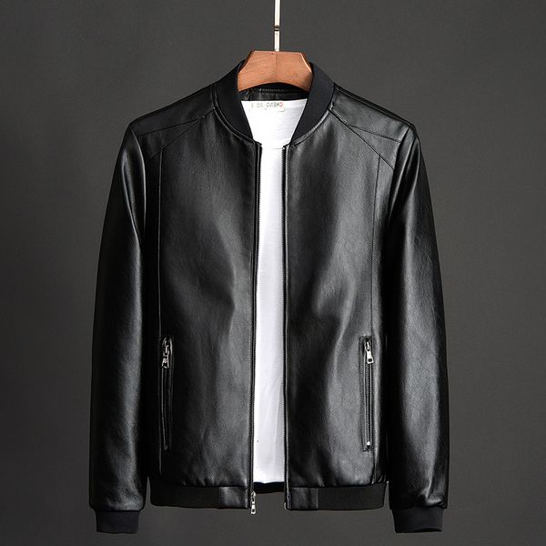 

men's tight leather coat korean version spring and autumn 2020