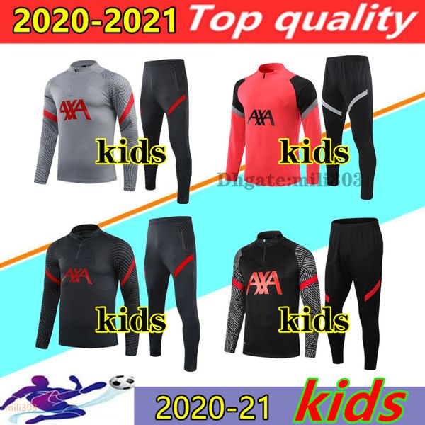 

20 21 kids soccer tracksuit football training suit survetement 2020 2021 kids football tracksuit set chandal jogging, Black;white