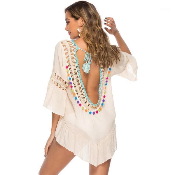 

women beach cover up summer swimsuit bikini cover up short beach dress bathing suit tunic swimwear swimming 1, White;black