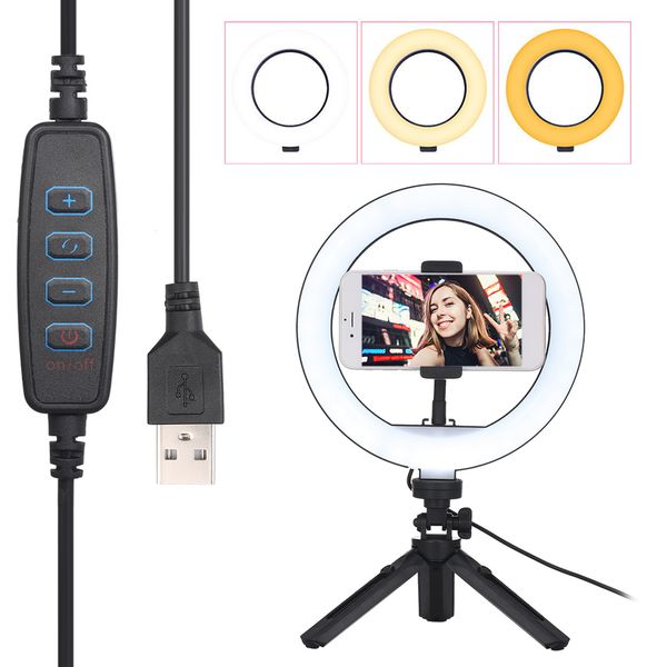 

led ring 3gear light adjustable brightness with tripod phone holder for live stream selfie recording video makeup