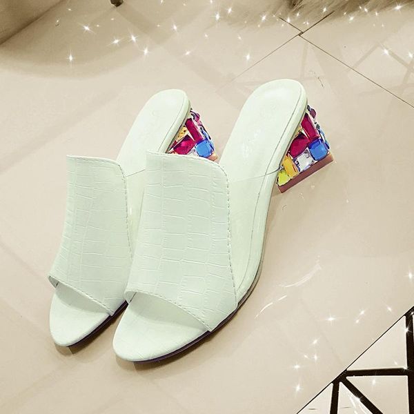 

women sandals ladies summer slippers shoes women high heels sandals fashion rhinestone summer shoes 2020 newest, Black