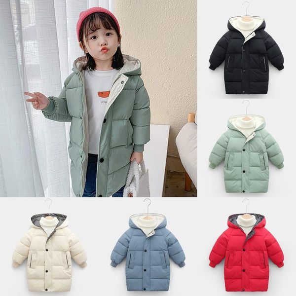 

jackets children winter down cotton jacket 2021 fashion boys girl clothing kids clothes thick parka hooded zipper snowsuit outerwear1, Blue;gray
