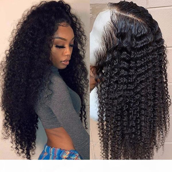 

lace front human hair wigs 13*4 brazilian kinky curly human hair wig preplucked with baby hair beaudiva curly lace front wig plus, Black;brown