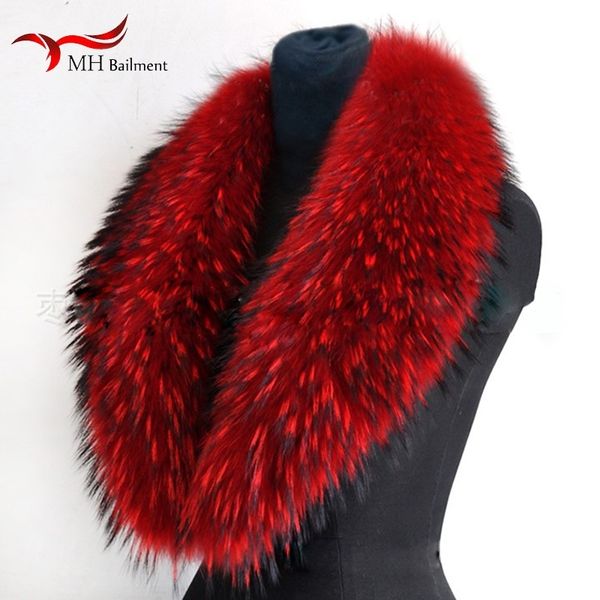 

real raccoon fur scarves woman 100% pure natural raccoon fur collar warm winter scarves red fox fur collar m8 y201007, Blue;gray